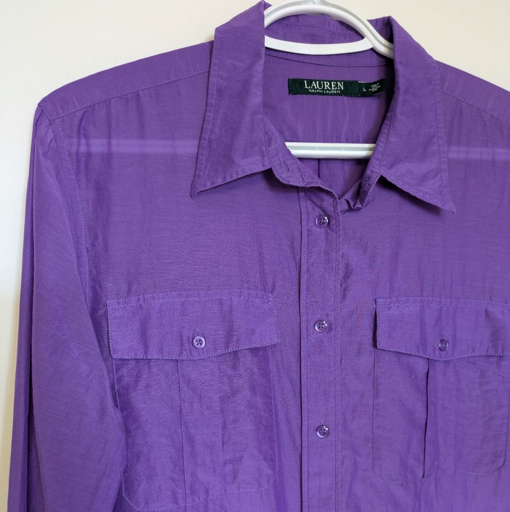 Women's Purple Button-Up Shirt